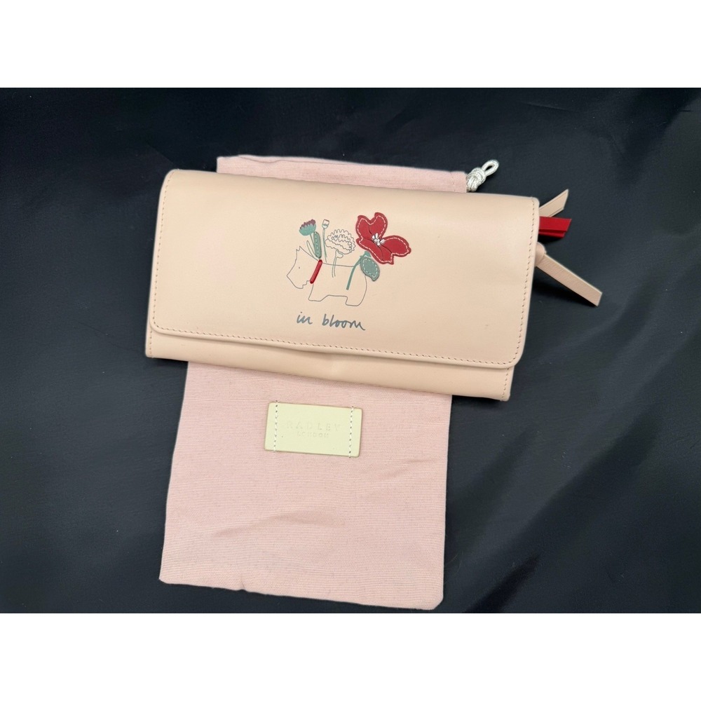 New Radley In Bloom Scottie Dog Flowers Pink Leather Wallet W Dust bag